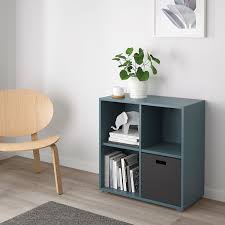 How to make ikea bookcases look not ikea : Eket Cabinet Combination With Feet Grey Turquoise Ikea
