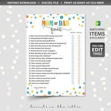 The goal is to make things as simple as. Mom Or Dad Quiz Game For A Gender Neutral Baby Shower Etsy Baby Shower Printables Neutral Baby Shower Gender Neutral Baby Shower