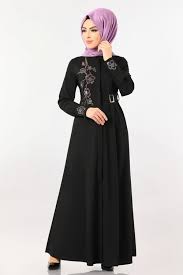 Modaselvim Ferace Isleme Detay Tasli Ferace Ah3246 Siyah Kiyafet Moda Elbise