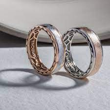 Duo Tone Mixed Metal Of Rose And White Gold Weddingbands Bettertogether Tacori Twotone Style Numbe Mens Wedding Bands Arthurs Jewelers Tacori Jewelry
