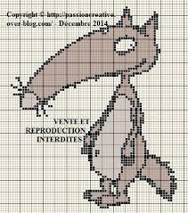 N.b je m'excuse pour mon absence des fois un peu lent, mais je vous ai tout expliqué dans cet. Grille Gratuite Point De Croix Loup Rigolo Passion Creative Point De Croix Tricot Dessin Croix