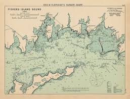 Fishers Island Sound Nautical Chart By George W Eldridge 1901 Colored Version