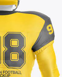 Download American Football Kit Mockup With Mannequin Back View In Apparel Mockups On Yellow Images Object Mockups