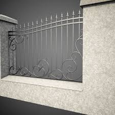 3d Wrought Iron Fence Metal Model Fence Wall Design Wrought Iron Fences Iron Fence