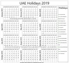 Share to facebook share to twitter share to weibo share to whatsapp share to line share the following list of general holidays for 2019 is gazetted for public information: 2019 Bank Holidays United Arab Emirates Archives Monday Start Calendar