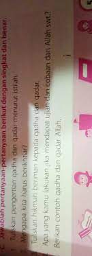 Berikan Contoh Qada Dan Qadar Allah Brainly Co Id