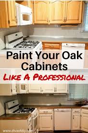 Oak Cabinet Makeover How To Paint Like A Professional Oak Cabinets Oak Kitchen Cabinets Diy Kitchen Cabinets