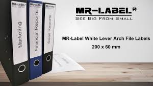 File label template business form letter template. Mr Label White Lever Arch File Labels 200 X 60mm Youtube