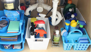 how to organize under the kitchen sink