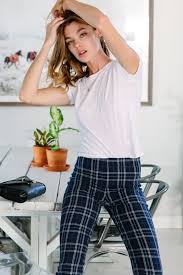 Aesthetic Black And White Plaid Pants Outfit The New Socal Brand You Need To Know About Style Report Magazine Plaid Pants Women Plaid Outfits Pants Outfit Work