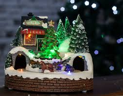 Over 2,500 affordable decorations for all your festive needs. Homezone Animated Musical Christmas Tree Village Nativity Scene Christmas Ornament Decoration With Colour Changing Led Christmas Fairy Lights And Sounds Battery Operated Buy Online In Guernsey At Desertcart