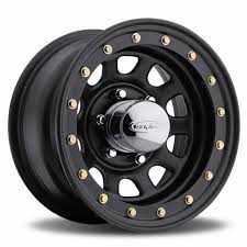 Wheel material:steel tpms sensor compatible:no primary wheel color:black wheel finish:gloss manufacturers wheel series:allied 81 series soft 8 wheels backspacing (in):3.750 in. 15x8 Desert Crawler Beadlock Gloss Black 5x4 5