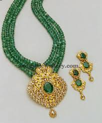 Lovley Emerald Beads Long Chain Jewelry Hindu Jewelry Jewelry Design