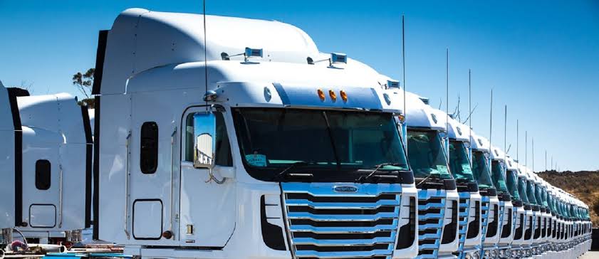 A fleet of trucks