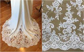 These Wedding Dresses With Lace Cutout Trains Deserve A Double Take Lace Cutout Wedding Dresses Lace Lace