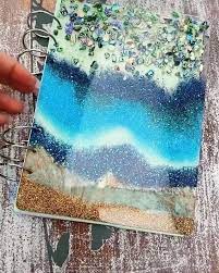 Handmade Resin Art Notebook By Megswonderland Why Buy A Boring Notebook When You Can Make This With Our Produc Diy Resin Art Diy Resin Crafts Resin Crafts