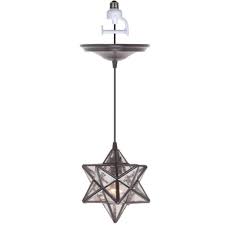 Worth Home Products Instant Pendant 1 Light Recessed Light Conversion Kit Brushed Bronze Moravian Star Shade Pkn 4724 The Home Depot Recessed Light Conversion Kit Pendant Light Kit Recessed Lighting Kits