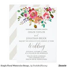 Simple Floral Watercolor Bouquet Wedding Invitation Zazzle Com Undangan