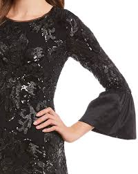 Betsy Adam Sequin Bell Sleeve Sheath Dress Sequin Adam Betsy Street Style Outfit Sheath Dress Fashion Outfits