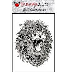 Mandala floral à un enchevêtrement dessin mandala à imprimer à bordure dentelée, aux cercles concentriques et aux motifs orientaux répétitifs. Tatouage Lion Mandala Tarawa Piercing