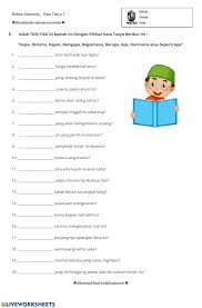You will be given 10 seconds per question. Bahasa Indo Kata Tanya 2 Worksheet