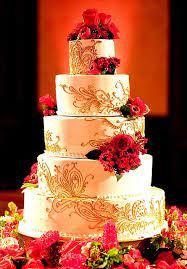 Gold Henna Wedding Cake Red White And Gold Wedding Cake Indian Wedding Cakes