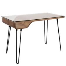 It can even double as extra seating as needed. Lumisource Avery Mid Century Modern Desk Walnutblack Office Depot