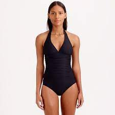 Ruched Halter One Piece Swimsuit Solids Women J Crew Women Swimsuits One Piece One Piece Swimsuit Red