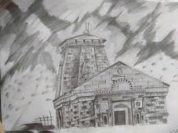 Kedarnath Temple Sketch Art Drawings Drawings Art The mandakini river flows peacefully alongside kedarnath. pinterest