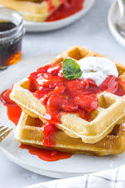The waffles made without eggs require more time to crisp. Homemade Waffles Recipe Dairy Free Simply Whisked