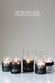 For any country style or rustic decor, the you could decorate these candle holders for the holidays like the photo above, but they are so versatile and would really work wherever. Diy Black Lace Candle Holders The Sweetest Occasion