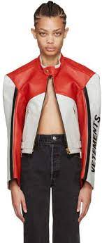Vetements Tricolor Leather Racing Jacket In 2021 Motorcycle Jacket Outfit Racing Jacket Jackets