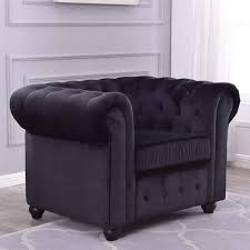 Belleze Classic Scroll Arm Large Velvet Overstuffed Chair Velvet Living Room Accent Chairs For Living Room Living Room Accents