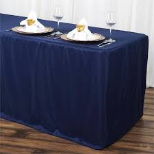 6ft Navy Blue Fitted Polyester Rectangular Table Cover Fitted Tablecloths Table Covers Table Decorations