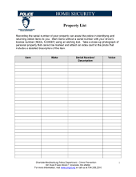 Serial Number List