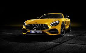 Download Wallpapers Mercedes Amg Gt S Roadster 2019 Front View Exterior Yellow Supercar Tuning Black Wheels Yellow Gt S Roadster Luxury Cabriolet Germa Mercedes Amg Gt S Best Luxury Sports Car Sports