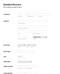 A pdf guarantees your resume will look the same on any screen or device. Detailed Resume Form Template Jotform