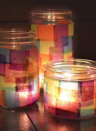 Pin By Mom Spark On Smart Ideas Recycled Jars Faux Stained Glass Tissue Paper Crafts