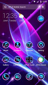 Apus launcher pro with cracked apk free download links: Blue Purple Neon Apus Launcher Theme For Android Apk Download