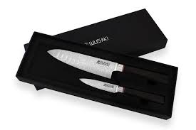 Coffret 2 Couteaux Wusaki Ebony Vg10 Office Et Santoku