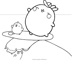 Then, molang became the character of a. Molang And Piu Piu On The Surf In The Waves Coloring Page