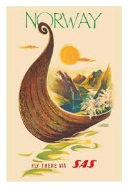 Norway Fly There Via Sas Scandinavian Airlines System Giclee Print Knut Yran Art Com In 2020 Vintage Posters Vintage Travel Posters Posters Art Prints