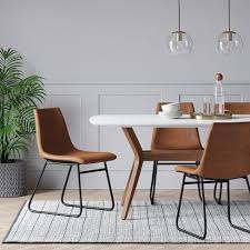Bowden Faux Leather And Metal Dining Chair Project 62 With Images Metal Dining Chairs Leather Dining Chairs Dining Chairs