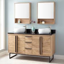 60 Cael Teak Double Vessel Sink Vanity Whitewash Vanity Sink Vessel Sink Vanity Vanity