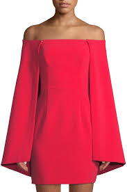 Black Halo Eve Laiken Off The Shoulder Cape Sleeve Mini Cocktail Dress Mini Cocktail Dress Straight Dress Dresses