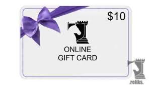 gift cards redeemable in and on