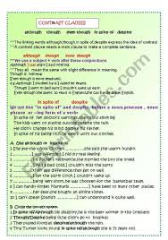 I Hope This Worksheet On Contrast Clauses Will Be Useful For Your Classes Too Key Included Halil Linking Words Grammar Worksheets Worksheets