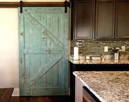 Sale Sliding Barn Door Reclaimed Pine Turquoise White Distressed Finish 36 X 80 Barn Doors Sliding Barn Door Sliding Barn Door