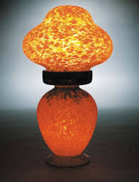 Ideal on your nightstand, the. A Monart Orange Lamp Base And Shade