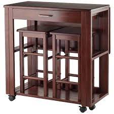 Counter height drop leaf table sets. Pemberly Row 3 Piece Drop Leaf Counter Height Dining Set In Walnut Pr 4753 1663115